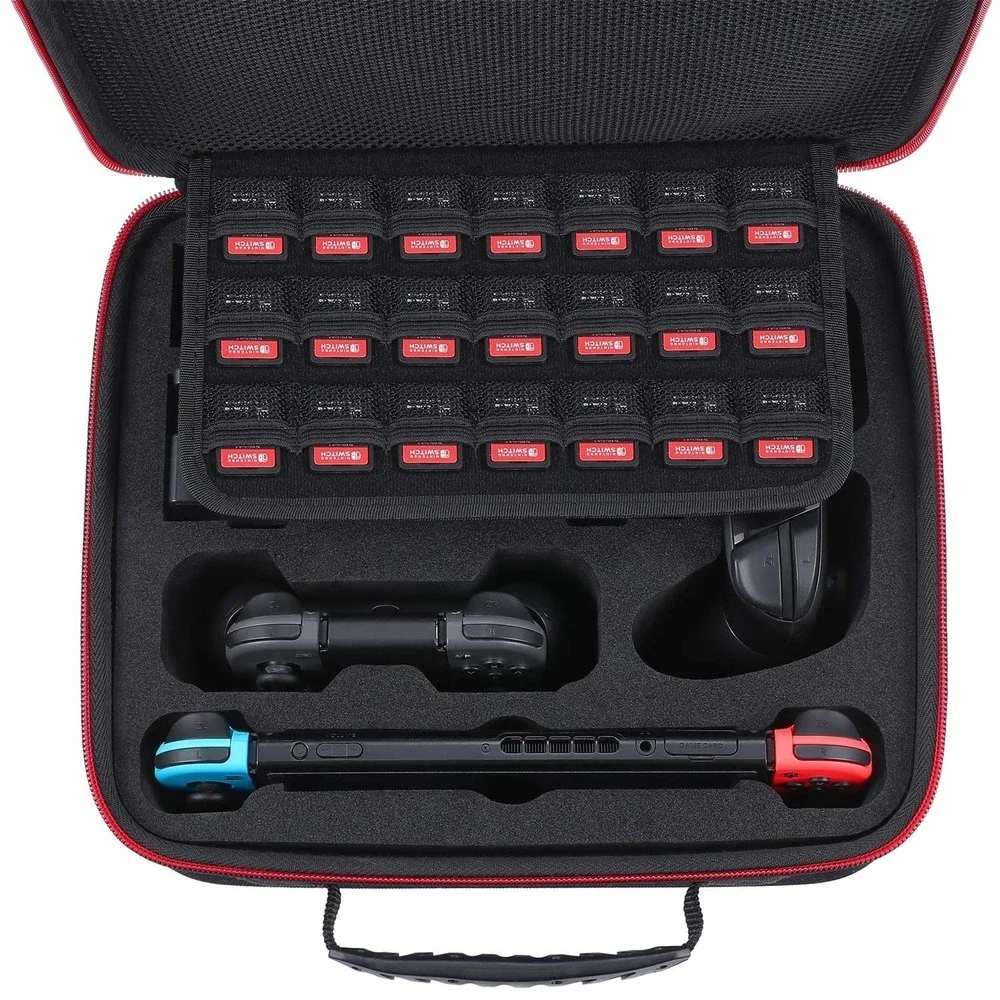 Hard Shell Carrying Case for Nintendo Switch Foam  Travel Storage Case Black